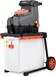 FUXTEC Broyeur de végétaux électrique FX-EGH2800B – 2800 W, système de coupe à rouleaux silencieux – Bac 60 L, coupe jusqu’à 44 mm, marche avant/arrière, protection IPX4