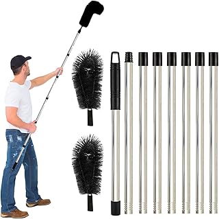 3,1 M Brosse Nettoyage GouttièRe, Perche De Nettoyage Telescopique Brosse Telescopique Toiture avec Manche Extensible Balai TéLescopique Toiture Outil Nettoyage Toiture Facile à Enlever Les Feuilles