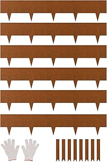 VEVOR Bordure de Jardin en Acier, Lot de 6, Bordures Paysagères en Métal, Résistant aux Intempéries, 1016 x 203,2 mm, Installation Simple, Bandes Pliables pour Séparateur de Chemin de Cour, Pelouse