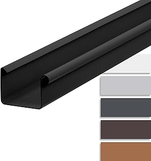 INEFA 200cm Gouttière Carrée 68mm Anthracite PVC, Accessoires Gouttières, Montage Facile