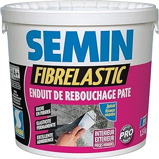 Enduit de Rebouchage Fibrelastic Semin, Fissures Vivantes, 1,5 kg
