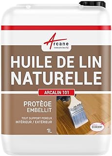 Huile de lin naturelle pour bois extérieur et intérieur - 1 L - ARCANE INDUSTRIES