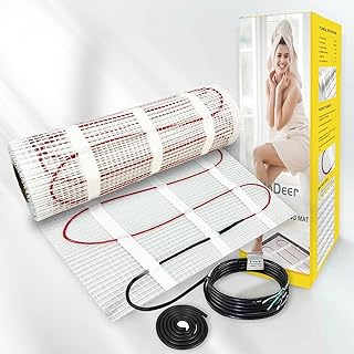 Kit de chauffage au sol électrique 230 V avec conduit flexible de 2 m 200 W/m², 12,0 ㎡, tapis chauffant pour carrelage, céramique, porcelaine, sols en pierre, etc. Système de chauffage