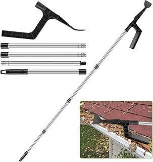 Outils de nettoyage de gouttières, nettoyeur de gouttières, cuillère de nettoyage et pelle avec crochet, design fileté, égouts, outil de nettoyage de gouttière