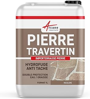 Hydrofuge imperméabilisant terrasse, anti-taches pierres naturelle et travertin - 1 L (jusqu