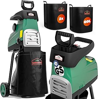 GARDEBRUK® Broyeur végétaux et Branches 3100 W Silencieux Branches Max. 44mm 2X bac 60L déchiqueteuse Branches broyeur électrique Jardin