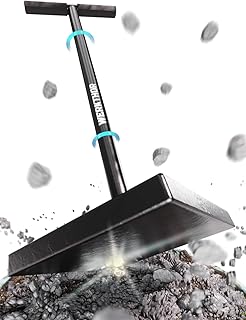 Tamper Manuel en Acier 11,5 kg – Compacteur de Sol avec Plaque 20x20 cm et Poignée en T de 83 cm – Outil de Nivèlement pour Terre, Gravier, Asphalte