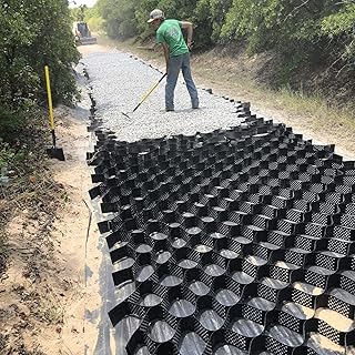 Stabilisateur de grille au sol pour allée et allée 2 m x 9 m Grilles géo cellulaires pour terrassement et parkings