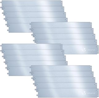 VOUNOT® Bordure de Jardin Gazon en Acier Galvanisé 20 mètres Bordure de Séparation Résistante Clôture Flexible de Pelouse Epaisseur 0.7mm 18x100cm 20pcs pour Jardin Plantes Potager