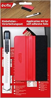 d-c-fix marouflette papier adhésif - plastique set de raclettes, kit de pose pour films decoratifs et fenêtre - vitre meuble rouleau voiture covering