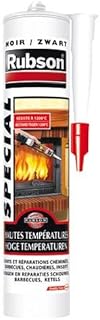 Rubson | Mastic Special Materials Hautes Températures Noir (cartouche de 280 ml) – Mastic intérieur résistant à 1200°C – Réparation et étanchéité des cheminées, chaudières, fours, barbecue, etc