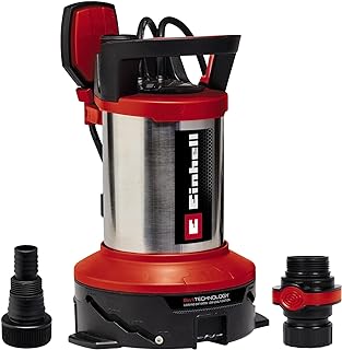 Einhell Pompe d’évacuation pour eaux chargées GE-DP 7535 N LL ECO 2-en-1 (750 W, Ø de particules jusqu’à 35 mm, débit de refoulement max. 18 500 L/h, avec connecteur rapide/adaptateur universel)