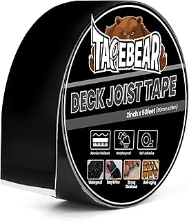 TAPEBEAR Ruban Butyle Ruban Adhésif Super Étanche Bande 50mm×15m, Ruban de revêtement de construction Ruban Butyle Toit Ruban De Réparation pour Terrasses en Bois Coutures