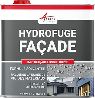 Hydrofuge façade, imperméabilisant pour mur, pierre, brique, enduit, crépi, imperfacade - 0.75 L (jusqu