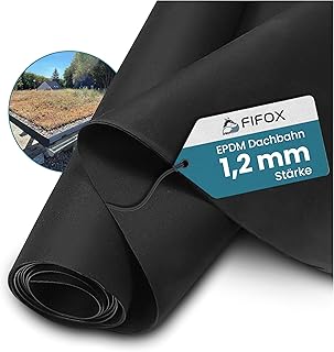 Membrane EPDM durable pour abris de jardin et carports - Épaisseur 1,2 mm - 1,5 m x 1 m/Folie EPDM noire pour étanchéité de toit/Membrane de toit imperméable